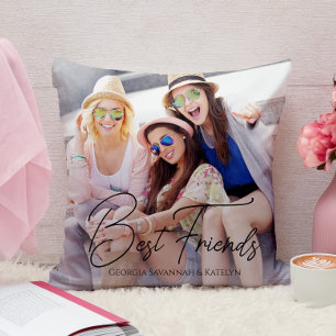 Best friends modern photo throw pillow