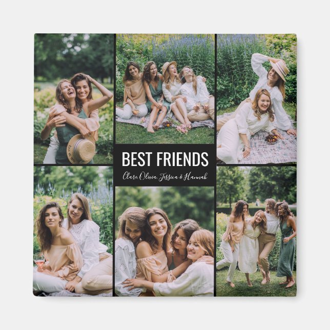 Best Friends Personalised Photo Magnet (Front)