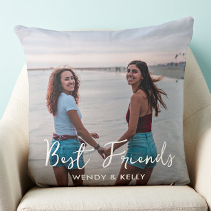 Best Friends Personalised Simple Friendship Photo Cushion
