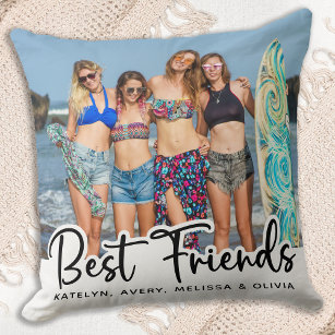 Best Friends Personalised Trendy Friendship Photo Cushion
