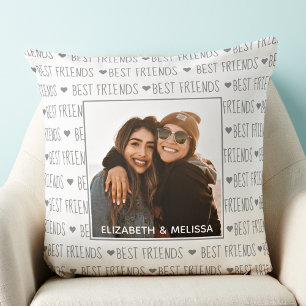 Best Friends Personalized Photo Name Cushion
