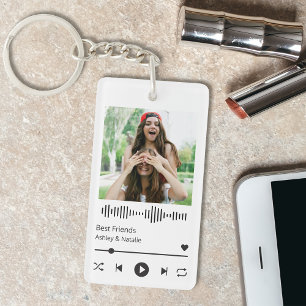Best Friends Photo and Names Key Ring