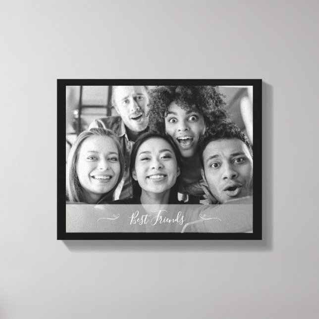 Best Friends Photo Black and White Canvas Print (Front)
