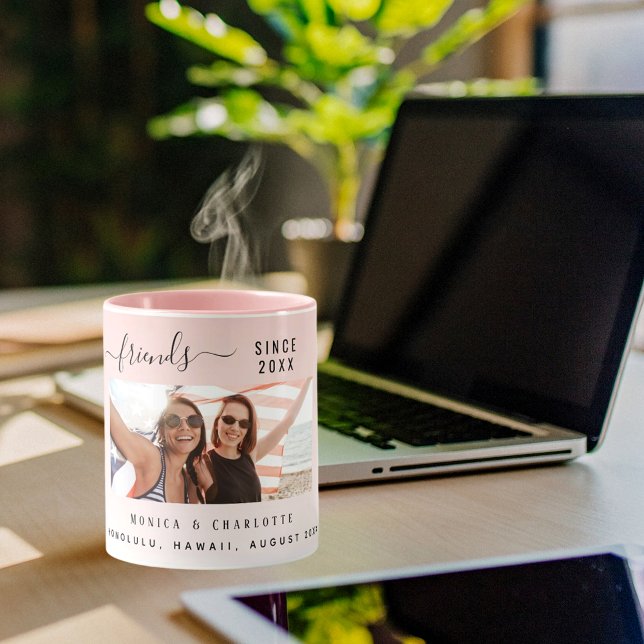 Best friends photo blush pink mug (Creator Uploaded)