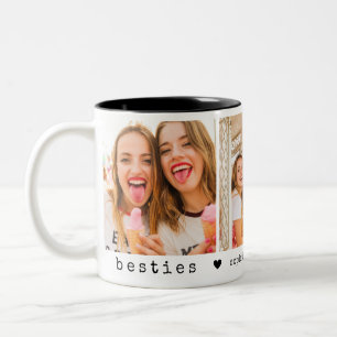 Best Friends Photo Collage BFF Friendship Two-Tone Coffee Mug