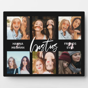 Best friends Photo collage Black Plaque