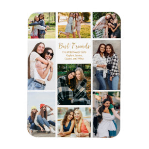 Best Friends Photo Collage Cute Personalised Magnet