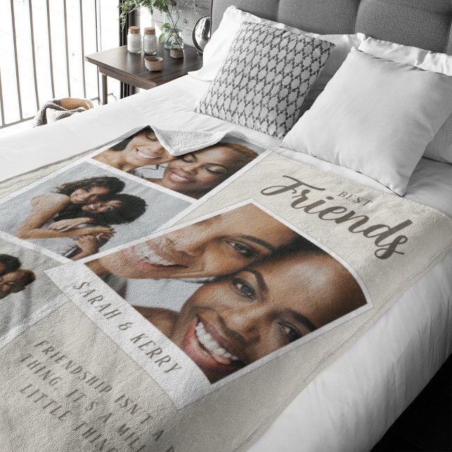 Best Friends Photo Collage Fleece Blanket (Creator Uploaded)