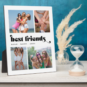 Best Friends Photo Collage Retro Plaque