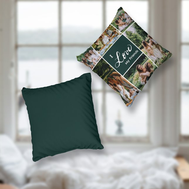 Best Friends Photo Collage Throw Pillow (Creator Uploaded)