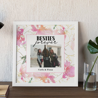 Best friends PHOTO Gift Pink  Poster