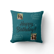 Best Friends Photo Gift Throw Pillow