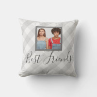 Best Friends Photo Grey Plaid