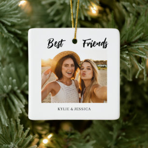 Best Friends Photo Personalised  Ceramic Ornament