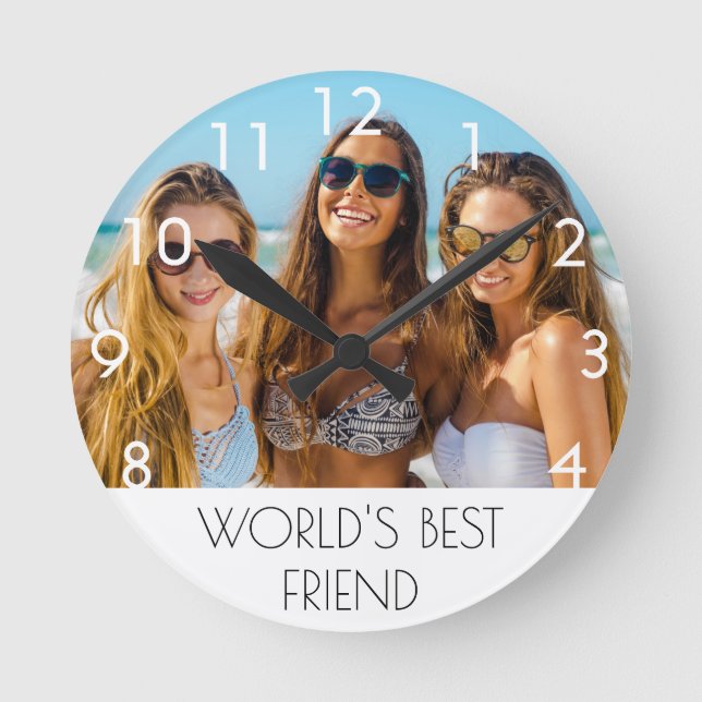 Best friends photo round clock (Front)