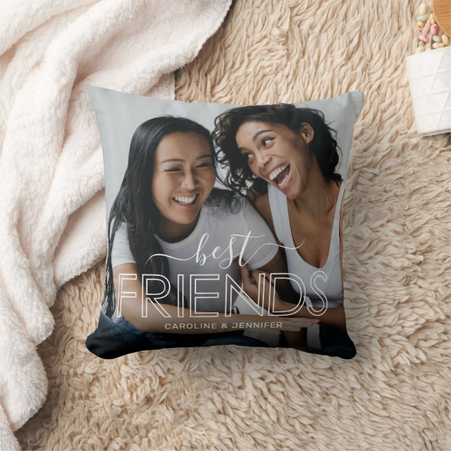 Best Friends Photo Throw Pillow (Blanket)