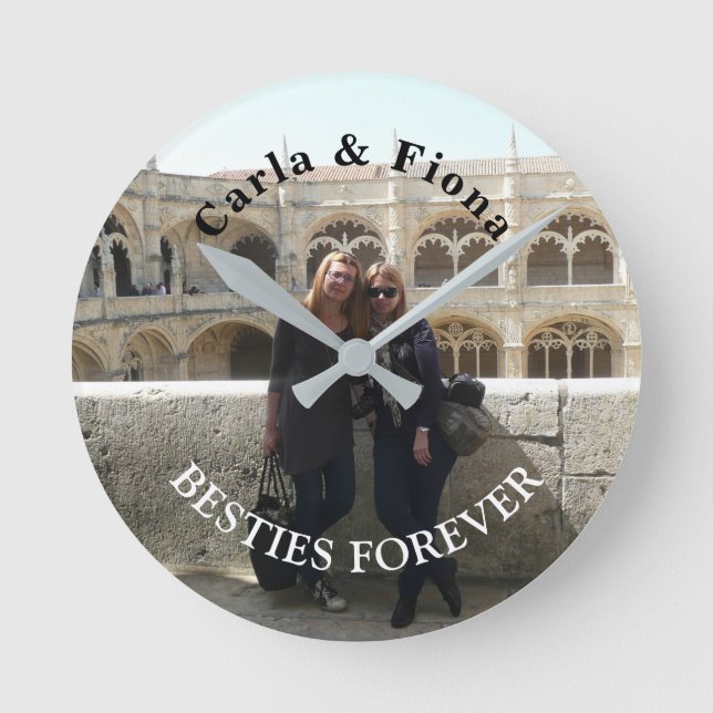 Best Friends Photo Wall Round Clock (Front)