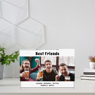 Best friends photo white black fun  block