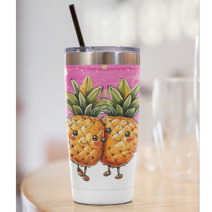 Best Friends Pineapple Kawaii Pineapple Cute Pink Insulated Tumbler