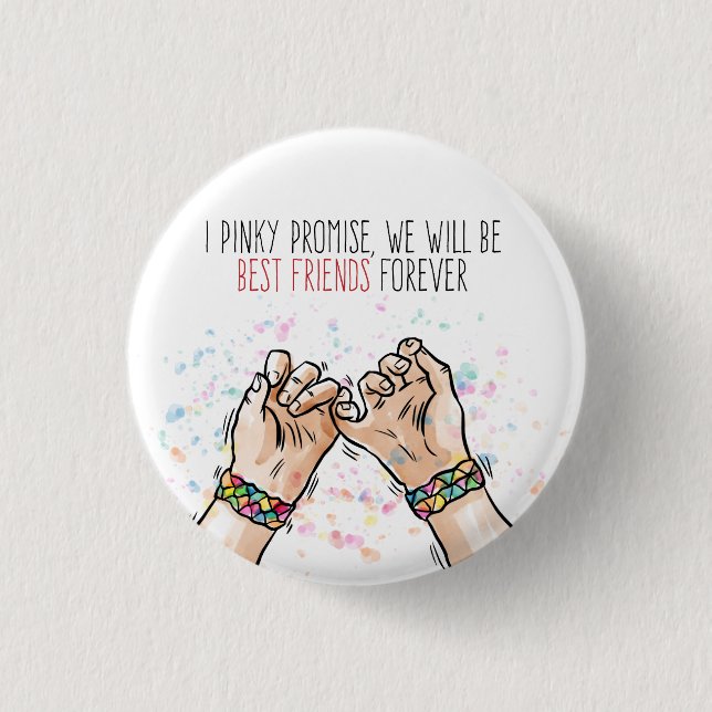 Best Friends Pinky Promise Pin Button (Front)