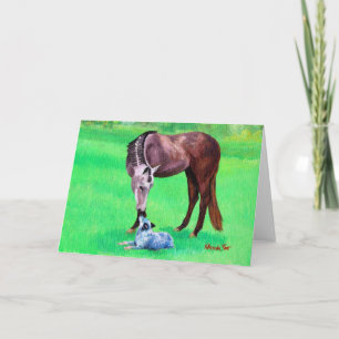 Best Friends Quarter Horse Dog Blank Card