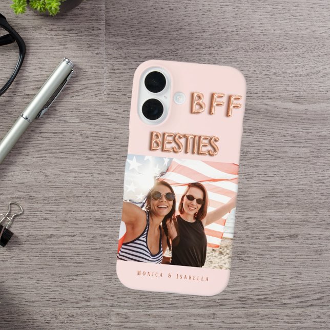 Best friends rose gold photo besties bff names Case-Mate iPhone case (Creator Uploaded)