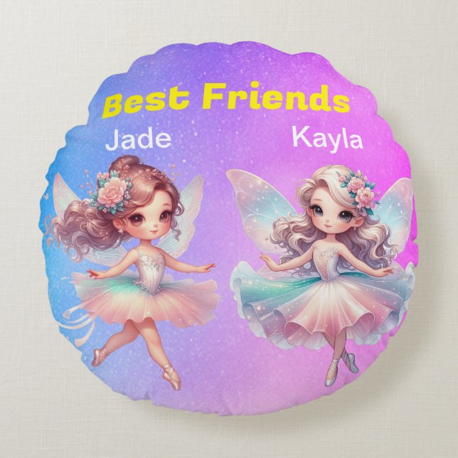 Best Friends Round Pillow (Front)