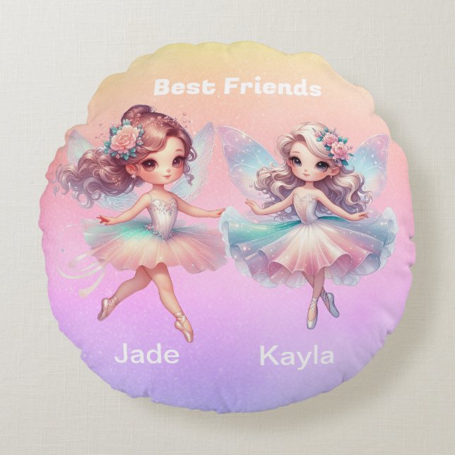 Best Friends Round Pillow (Front)