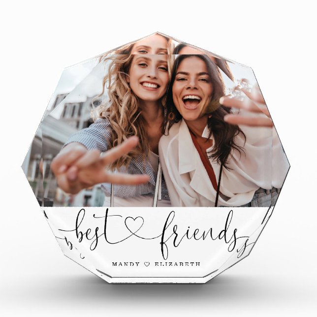 Best Friends Script Gift For Sister Photo Keepsake Block (Front)