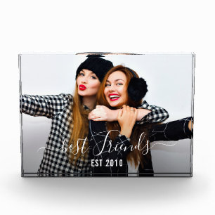 BEST FRIENDS Script lettering overlay Photo Block