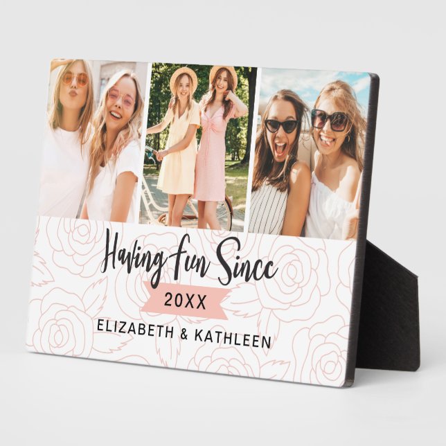 Best Friends Script Photo Collage Plaque (Side)