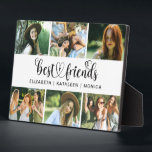 Best Friends Script Photo Collage Plaque<br><div class="desc">A best friends photo plaque with room for 6 photos. Decorated with the words,  best friends in a script font. Personalise it with photos of your friends and their names. Perfect for your BFF. Designed for you by Blackberry Boulevard.</div>