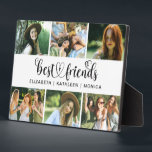 Best Friends Script Photo Collage Plaque<br><div class="desc">A best friends photo plaque with room for 6 photos. Decorated with the words, best friends in a script font. Personalise it with photos of your friends and their names. Perfect for your BFF. Designed for you by Blackberry Boulevard.</div>