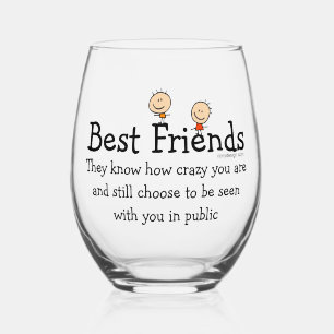 Best Friends Stemless Wine Glass