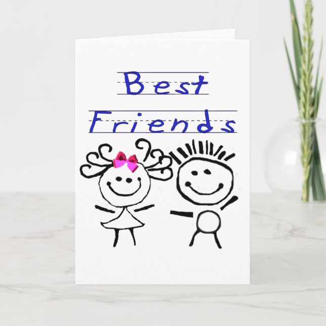 Best friends stick figure card (Front)