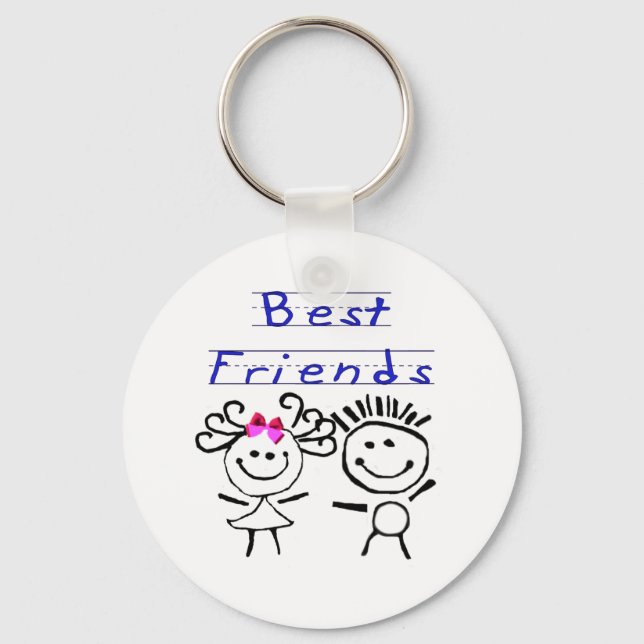 Best friends stick figure key ring (Front)