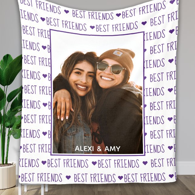 Best Friends Stylish BFF Friendship Photo Fleece Blanket (Creator Uploaded)