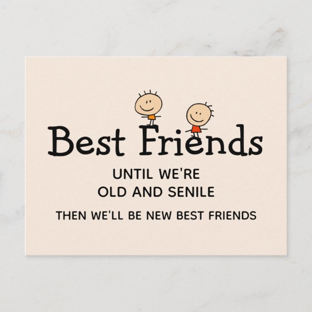 Best Friends To The End Funny Quote Postcard (Front)