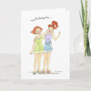 Best Friends two girls Card