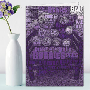 Best Friends Typography Happy Birthday Teddy Bears Card