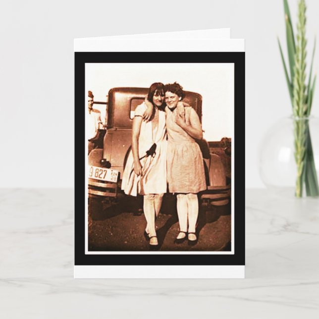 Best Friends Vintage Sepia Card (Front)