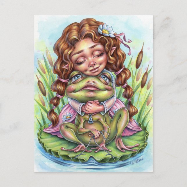 Best Froggy Friend Postcard Elf Fairy Princess (Front)