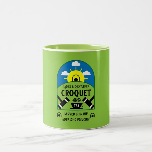 Best Funny Croquet Game  Two-Tone Coffee Mug (Center)