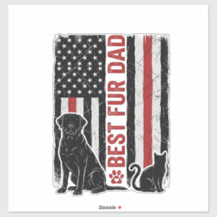 Best Fur Dad Vintage Flag Dog Cat Shirt Design_1