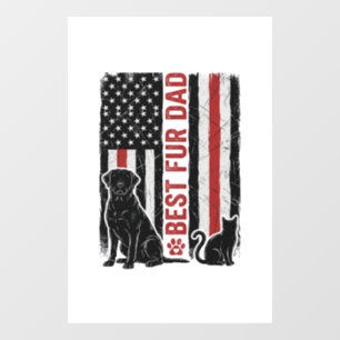 Best Fur Dad Vintage Flag Dog Cat Shirt Design_1