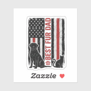 Best Fur Dad Vintage Flag Dog Cat Shirt Design_1