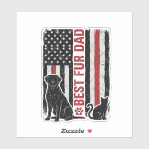 Best Fur Dad Vintage Flag Dog Cat Shirt Design_1