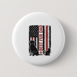 Best Fur Dad Vintage Flag Dog Cat Shirt Design_1 6 Cm Round Badge
