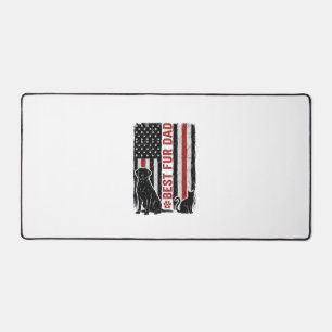 Best Fur Dad Vintage Flag Dog Cat Shirt Design_1 Desk Mat