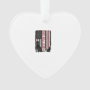 Best Fur Dad Vintage Flag Dog Cat Shirt Design_1 Ornament